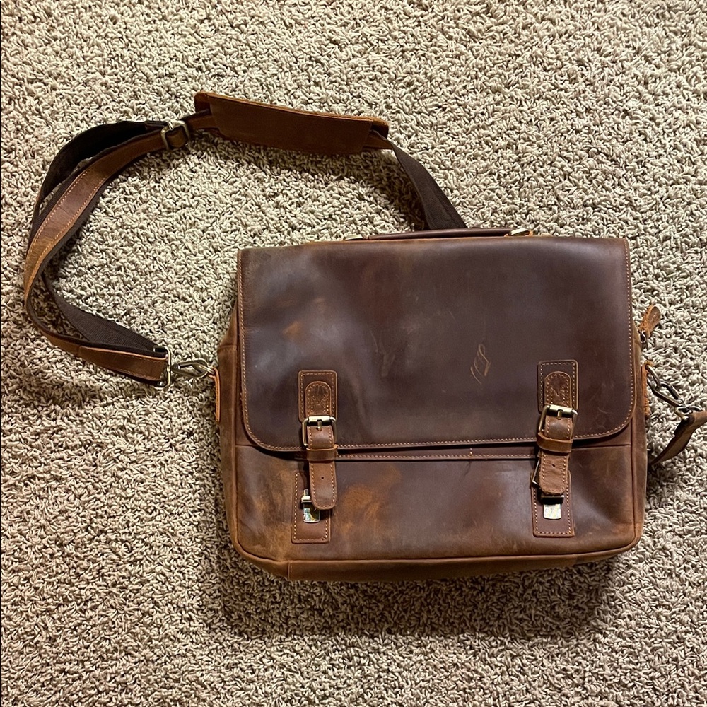 Brown Leather Messenger Bag